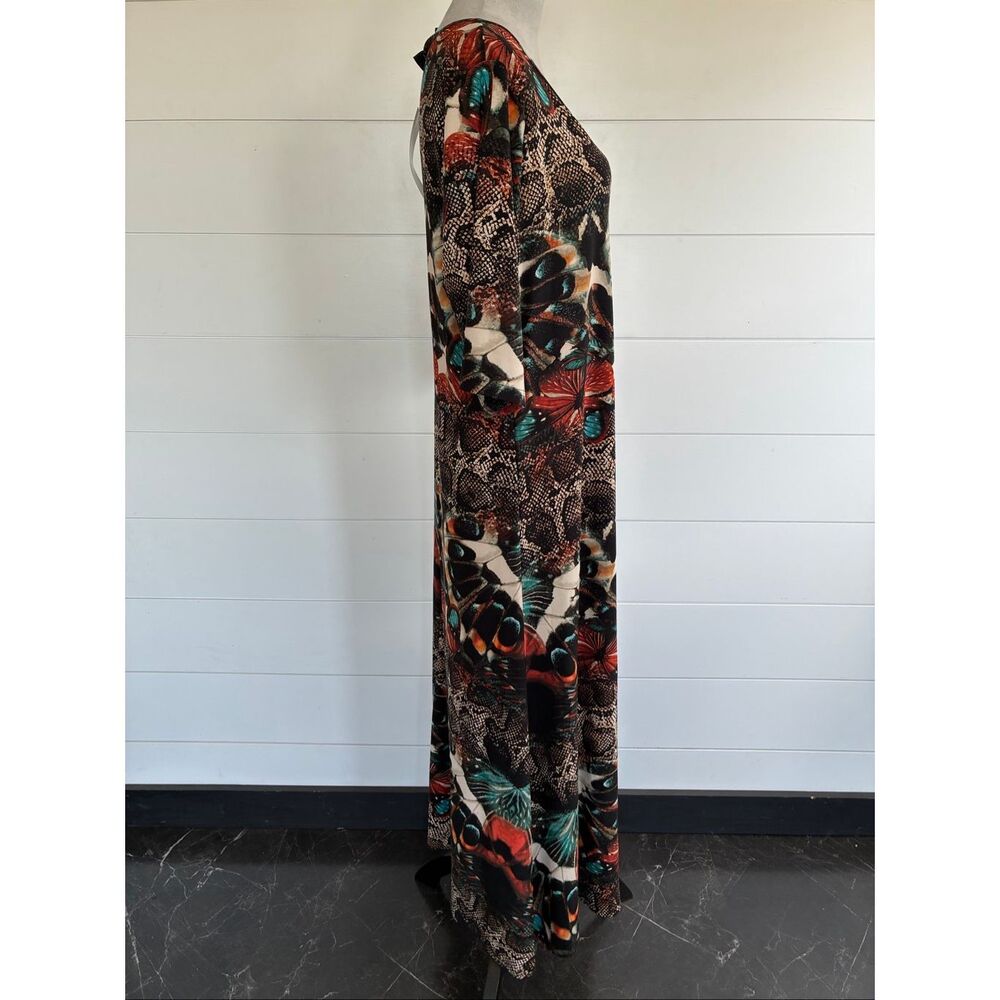 Attitudes Renee Butterfly Snake Jersey Elbow Sleeve Maxi Dress New  Sz XL - Picture 4 of 10